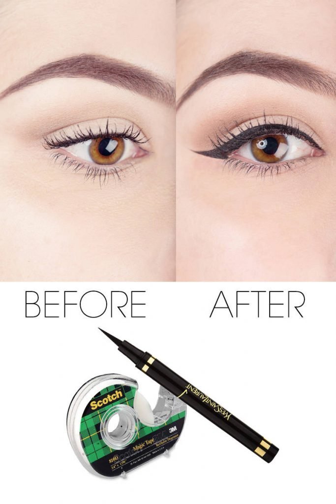 technique du scotch eyeliner