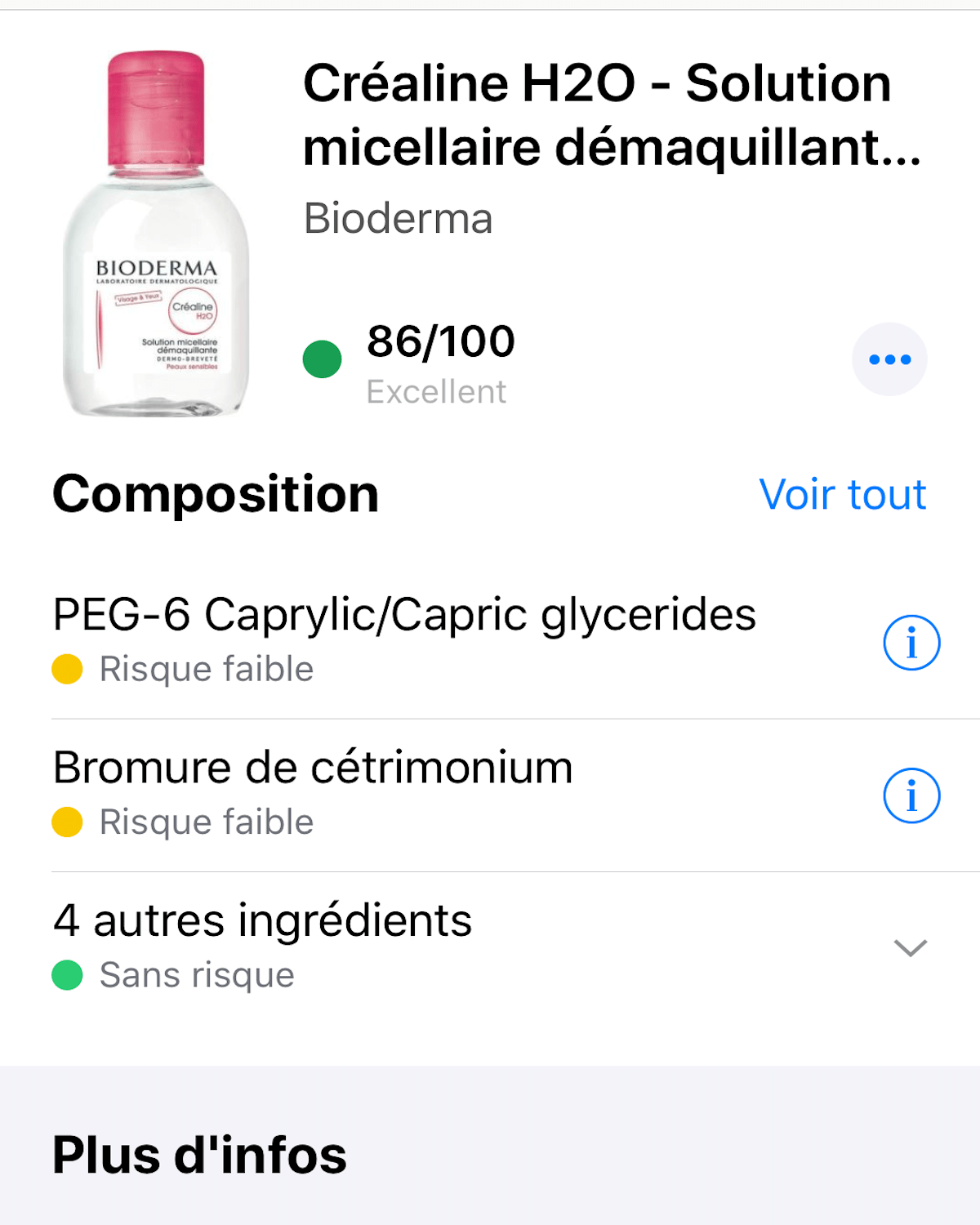 Bioderma Eau Micellaire Démaquillante - INCI Beauty